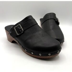 MIA Apollo Clogs Women's Size 9 Black Faux Leather Silver Studded Low Platform